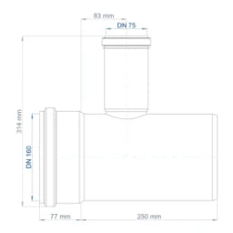 POLOPLAST PO Lüftungsverteiler POLO-KWL DN 160/1x75   – 03004