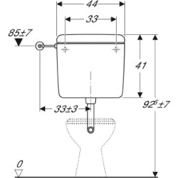 GEBERIT GE Spuelkasten AP127 tiefhaengend Spuel/Stopp, weiss   – 127.000.11.1