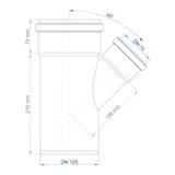 POLOPLAST PO Abzweig POLO-KAL NG DN 125/75/45Grad   – 02233