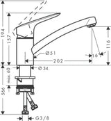 HANSGROHE HG Logis Spültischmischer Schwenkauslauf chrom  – 71830000