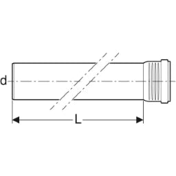 GEBERIT GE Silent-Pro Rohr mit Muffe d125x500mm  – 393.602.14.1