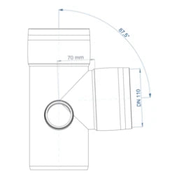 POLOPLAST PO Eckdoppelabzweig POLO-KAL XS DN 110/50/110/87Grad  – 102838