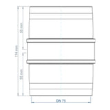 POLOPLAST PO Doppelmuffe POLO-KAL XS DN 75  – 102303