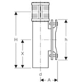GEBERIT GE Silent-PP Putzstueck 90 Gr. d16mm, mit ovaler Oeffnung   – 390.703.14.1