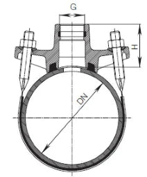 HAWLE O-Ringsperrschelle Fig.3800  50-5/4" Dm.Buegelber. 60.3-68mm f. Stahl/Guss/AZ   – 5004022