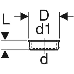 GEBERIT GE PE Steckmuffe fuer Wand verkuerzt d 90/90mm mit Dichtung 366941   – 366.941.16.1