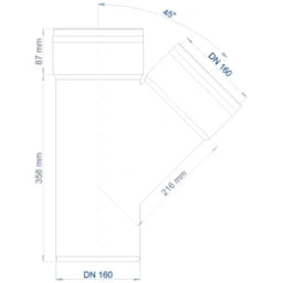 POLOPLAST PO Abzweig POLO-KAL XS DN 160/160/45Grad  – 102245