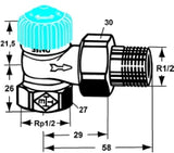 HEIMEIER Heimeier Thermostatventil Eckform 1/2"  – 2241-02.000