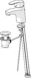HANSA Hansa Mix WT-Mischer mit Flex Ablaufgarnitur, verchromt   – 0109 2283