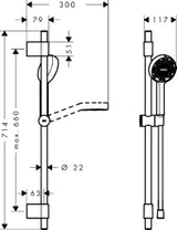 HANSGROHE HG Brauseset Activera Select S 95 2jet EcoSmart mit Brausestange Typ 72 chrom  – 28048000