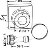 HEIMEIER Heimeier Thermostatkopf - F m.Ferneinst.Kapillarr.2m  – 2802-00.500