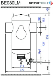 EDER SPIROTECH SpiroTrap Magnet DN80 mit Schweiss-Stutzen, 10bar/110 C   – 2100032
