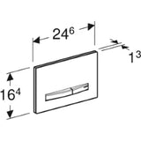GEBERIT GE Betaetigungspl. Sigma50 2-Mengen schwarzchrom, weiss, square   – 115.671.11.2