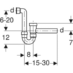 GEBERIT GE Siphon f Anschluss an Klimageraete Siphon d 40x50 mm 152881   – 152.881.11.1