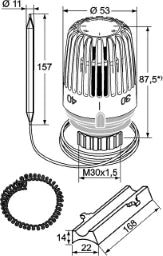HEIMEIER Heimeier Thermostatkopf - K m.Wärmeleits.Kapillarrohr 2m  – 6402-00.500