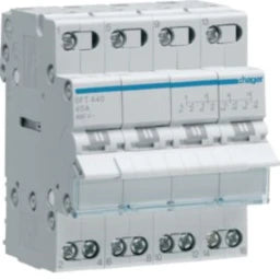 HAGER Wechselschalter 4P 40A mittig Aus  – SFT440