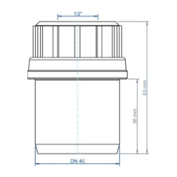 POLOPLAST PO Kondensatübergang mit Spitzende POLO-KAL DN 40 / 1/2"   – 03711