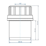 POLOPLAST PO Kondensatübergang mit Spitzende POLO-KAL DN 40 / 1/2"   – 03711
