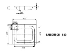 KALDEWEI Kaldewei Sanidusch Brausetasse weiß 75x90x14  – 331600010001