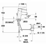 STROHM-MOFÉM ZRT. Teka Elan EH-Waschtischmischer mit 5/4" Metall - Ablaufgarnitur, chrom  – 1004181