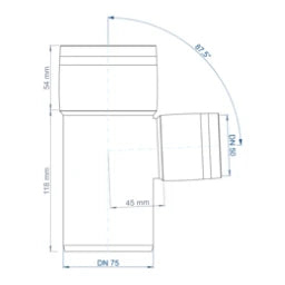 POLOPLAST PO Abzweig POLO-KAL XS DN 75/50/87Grad  – 102220