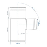 POLOPLAST PO Abzweig POLO-KAL XS DN 75/50/87Grad  – 102220