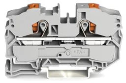 WAGO 2-Leiter-Durchgangsklemme mit Drücker 16 mm², grau   – 2216-1201