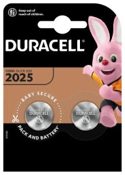 DURACELL Lithium Knopfbatterie 3V CR2025, DL2025, 2er Blister   – 203907