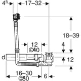 GEBERIT GE Badewannen Ein- u Ablauf d 52 L32cm  – 150.702.00.6