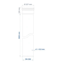 POLOPLAST PO Steckmuffenrohr POLO-KAL NG DN 200/6000   – 02954