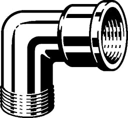 VIEGA Viega Winkel 90 Grad 1613 in R1/2 x Rp1/2 Messing verchromt  – 102 586