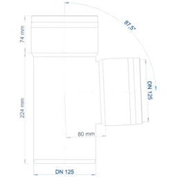 POLOPLAST PO Abzweig POLO-KAL XS DN 125/125/87Grad  – 102241