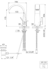 STEINBERG Steinberg WT-Einhebelmischer mit Ablaufgarnitur, chrom   – 280 1000