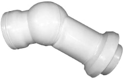 HUTTERER & LECHNER HL210.7WE WC-Anschl.bogen DN110 m. Drehgelenk u. Rosette, weiß   – HL210.7WE