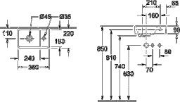 VILLEROY&BOCH V&B Passion Kollektion 1 Handwaschbecken Be. li, 36x22 cm, Weiß Alpin   – 43003L01