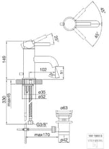 STEINBERG Steinberg Waschtisch-EH-Mischer m.Abl.G. mit Flexschäuchen 3/8, matt black   – 100 1000 S