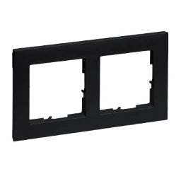 LEGRAND SEANO 2-fach Rahmen in der Farbausführun g Schwarz lackiert  – 765372