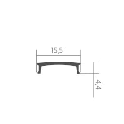 BILTON BLine C-S-01 Abdeckung schwarz flach 200 0mm für Profile P-S-IN/ON/COR 01  – 171763_00