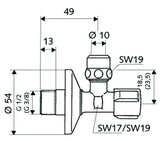 SCHELL SCHELL 3/8" Eckventil mit Schubrosette  – 04 906 06 99