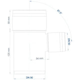 POLOPLAST PO Abzweig POLO-KAL 3S DN 90/50/87Grad  – 102603