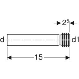 GEBERIT GE Spuelbogenverlaengerung m Manschette Einlauf fuer Urinal, d32x35mm   – 152.489.16.1