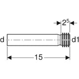 GEBERIT GE Spuelbogenverlaengerung m Manschette Einlauf fuer Urinal, d32x35mm   – 152.489.16.1