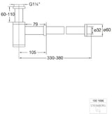 STEINBERG Steinberg Designsiphon ohne Ablaufgarnitur  – 100 1696