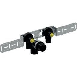 GEBERIT GE FlowFit AnWinkel-Set, vormontiert 2fach, abges. d20mm x Rp1/2 AD15,3cm RG+   – 619.681.00.1