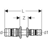 GEBERIT GE Mepla Reduktion PVDF d40 x 32mm   – 625.653.00.5
