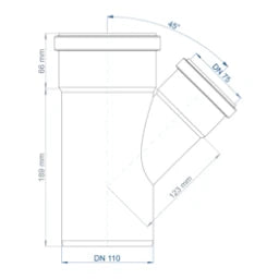 POLOPLAST PO Abzweig POLO-KAL NG DN 110/75/45Grad   – 02227