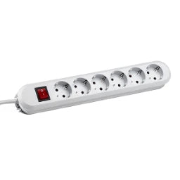 BACHMANN SMART Tischsteckdose 6-fach weiß 3,0m Zuleitung 1xSchalter  – 381.251K