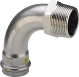VIEGA Viega Bogen 90 Grad SC Sanpress Inox G 0214 für Gas in 28mm x R1 Edelstahl   – 486 037