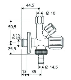 SCHELL SCHELL Kombi-Eckventil 3/8" verchr. m.RV, selbstdichtend  – 03 544 06 99