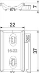 OBO Universal-Gegenwanne kombinierbar zur Do ppelwanne 16-22mm Polypropylen lichtgrau  – 1198022